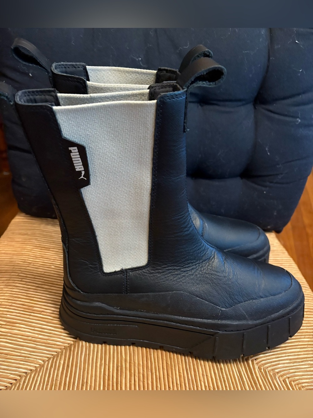 Puma Mayze Stack Chelsea Boot Black Egret Women's Size 7 386272-03